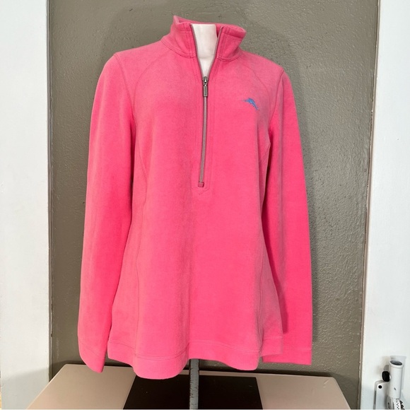 Tommy Bahama Aruba 1/2 Zip Pullover Pink Sweatshirt Women’s - Picture 13 of 13